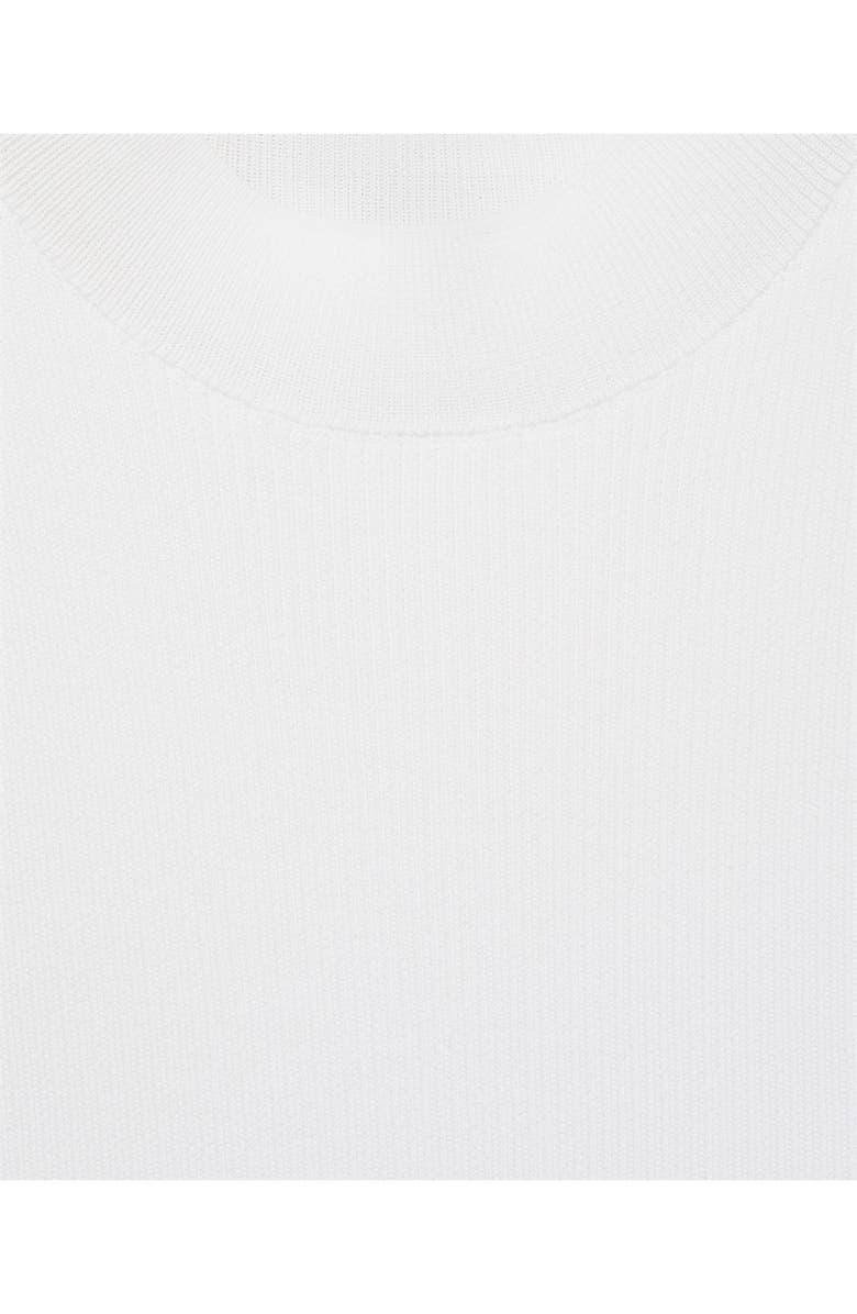 MANGO Mock Neck Sleeveless Rib Sweater, Alternate, color, Off White