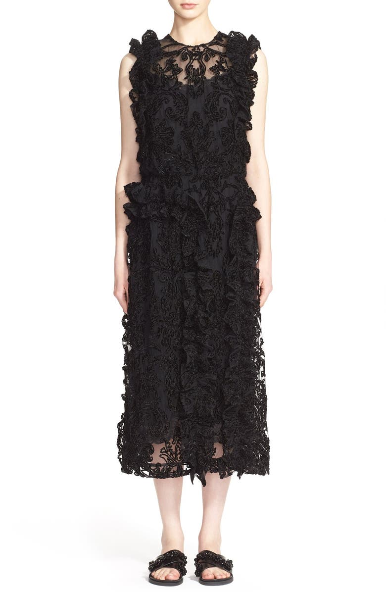 Simone Rocha Embroidered Chenille Dress, Main, color,