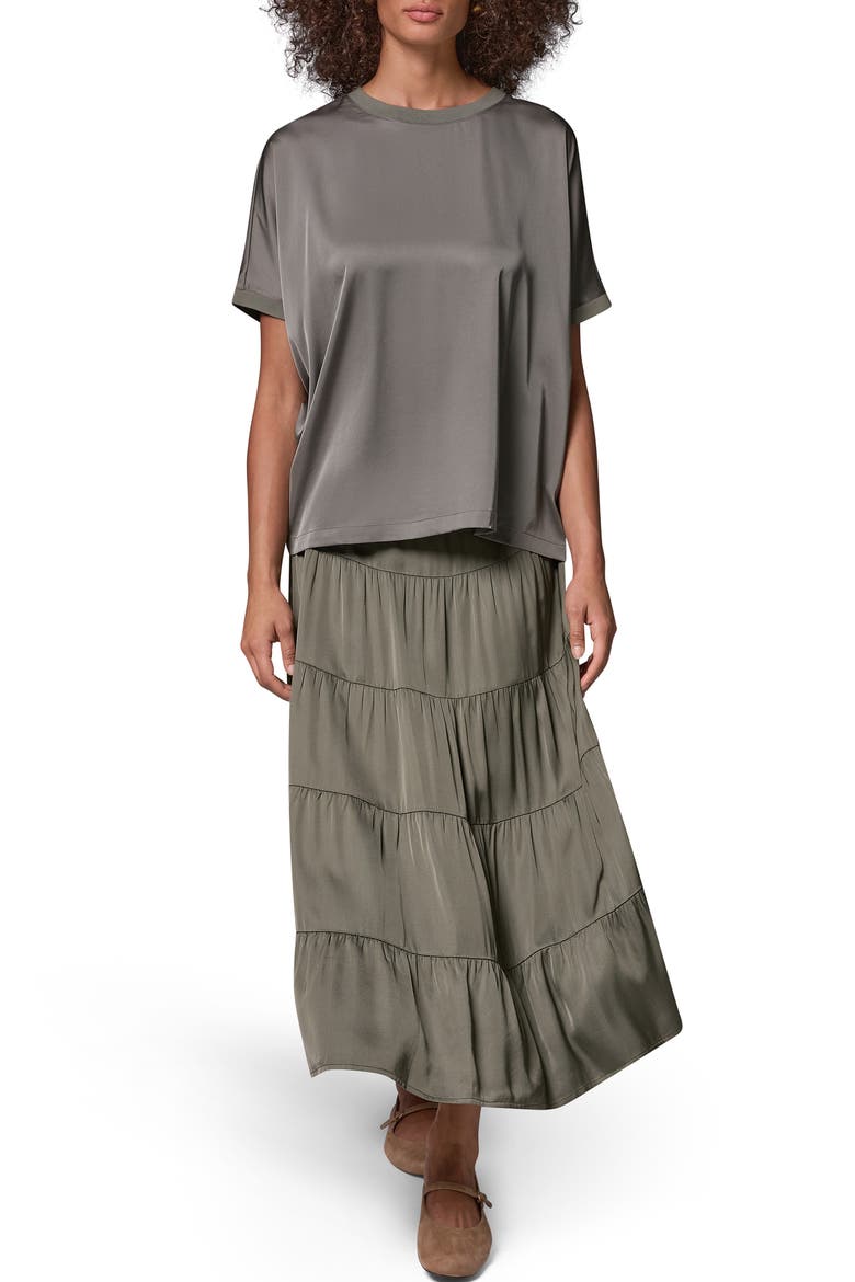 Satin Short Sleeve Top, Alternate, color, SAGE
