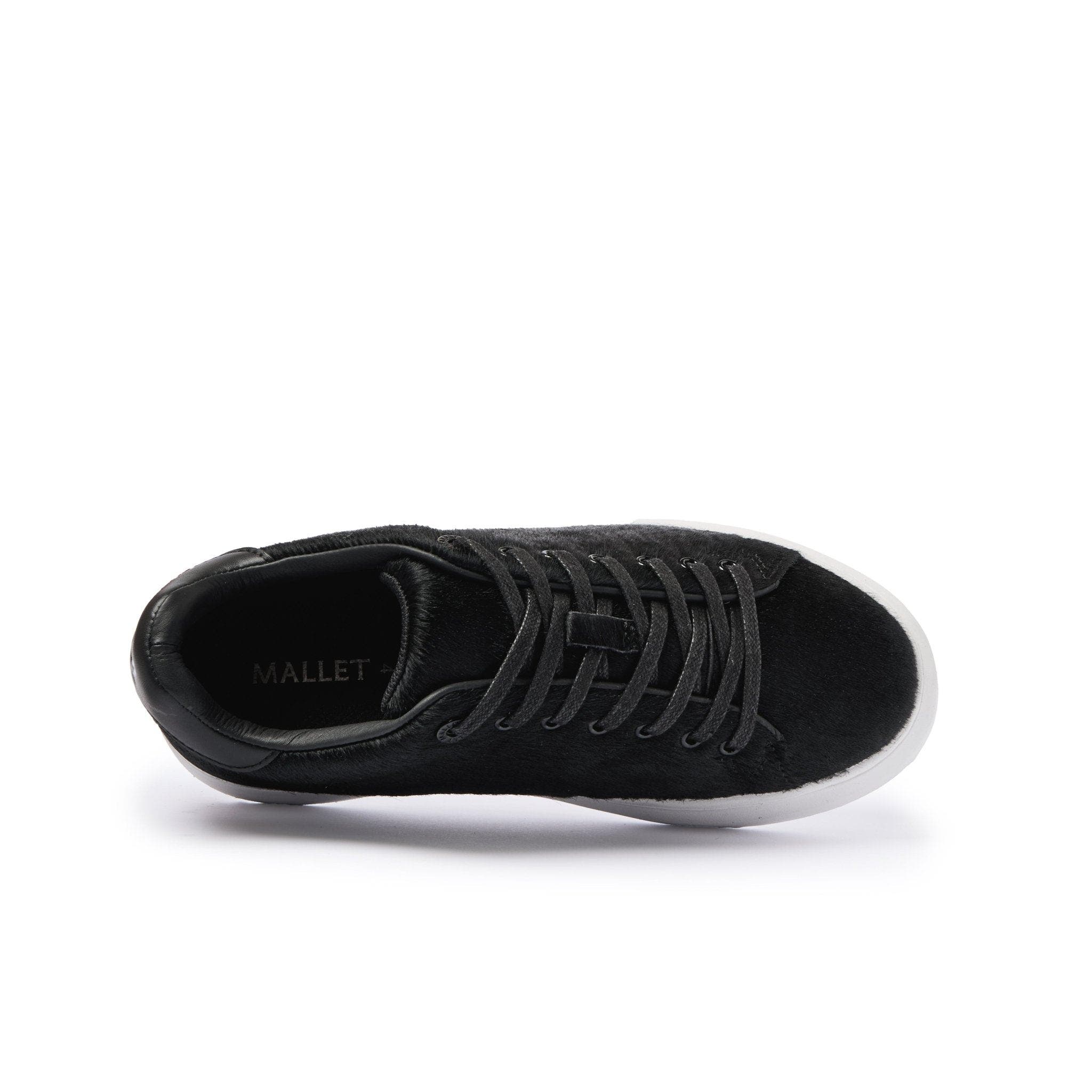 MALLET Pony Hair Low-Top Platform Trainers, Alternate, color, Black