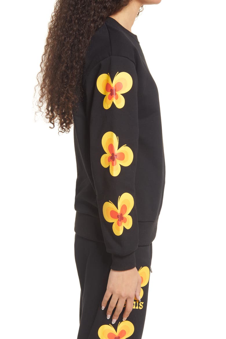 Good Energy Crewneck Fleece Sweatshirt, Alternate, color, BLACK