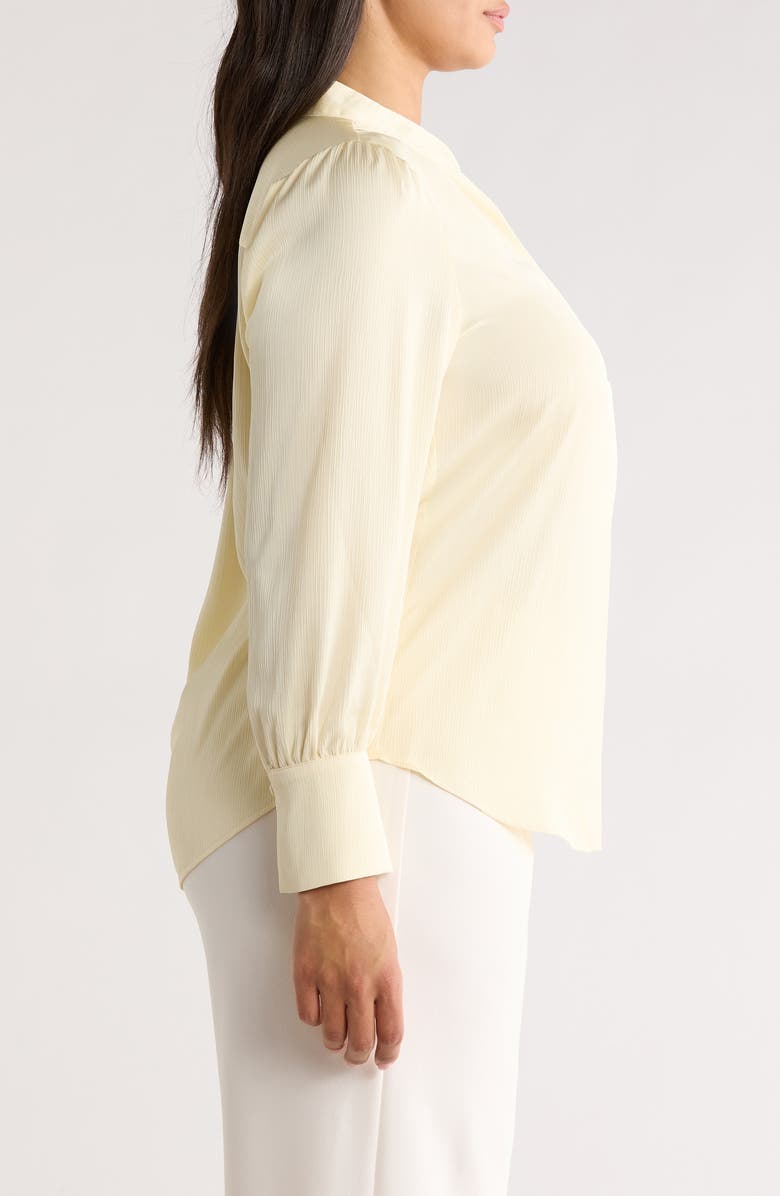 Anne Klein Pleated Satin Yoryu Top, Alternate, color, Whisper Yellow
