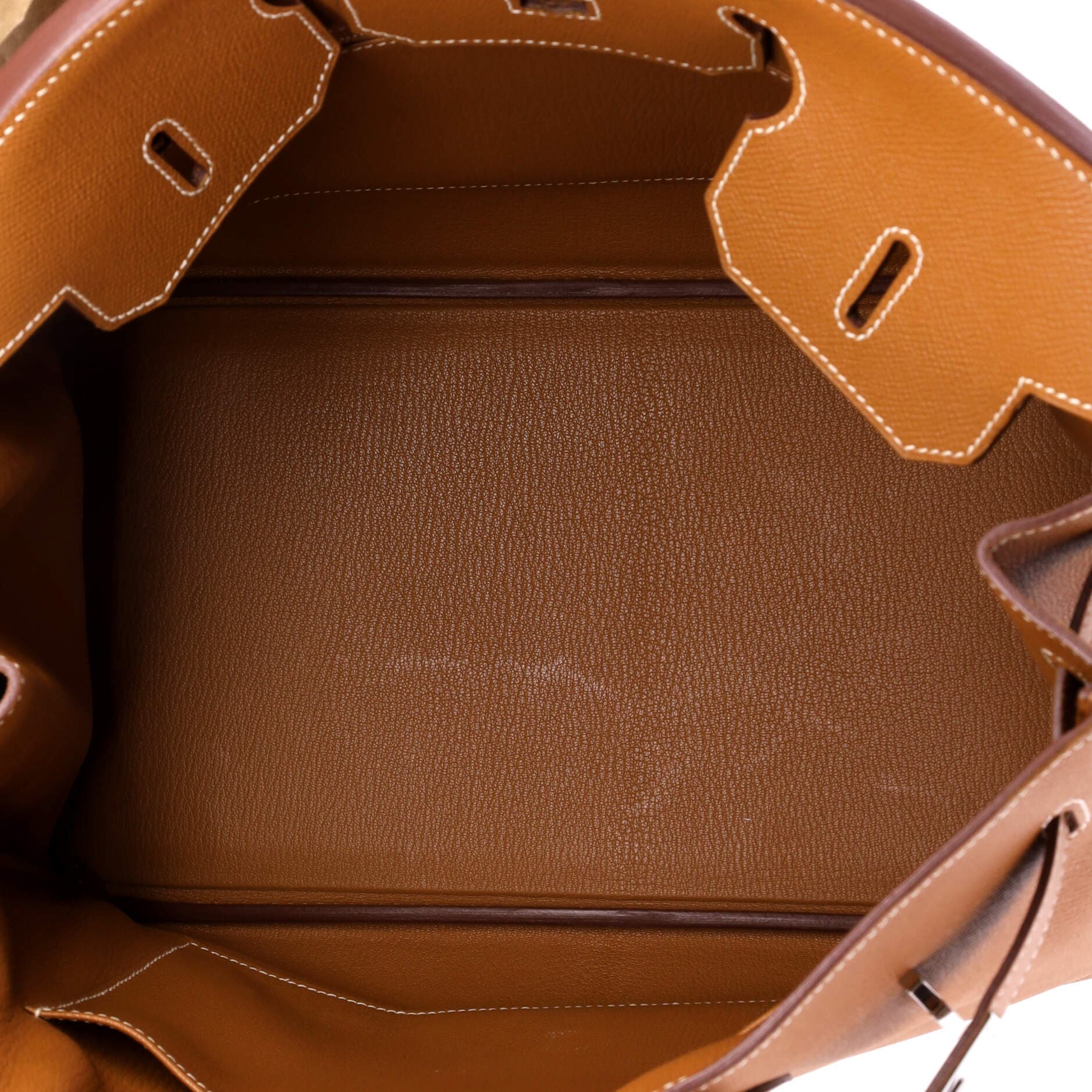 Pre-Owned Hermes Birkin Handbag Brown Epsom with Palladium Hardware 35, Alternate, color, Gold