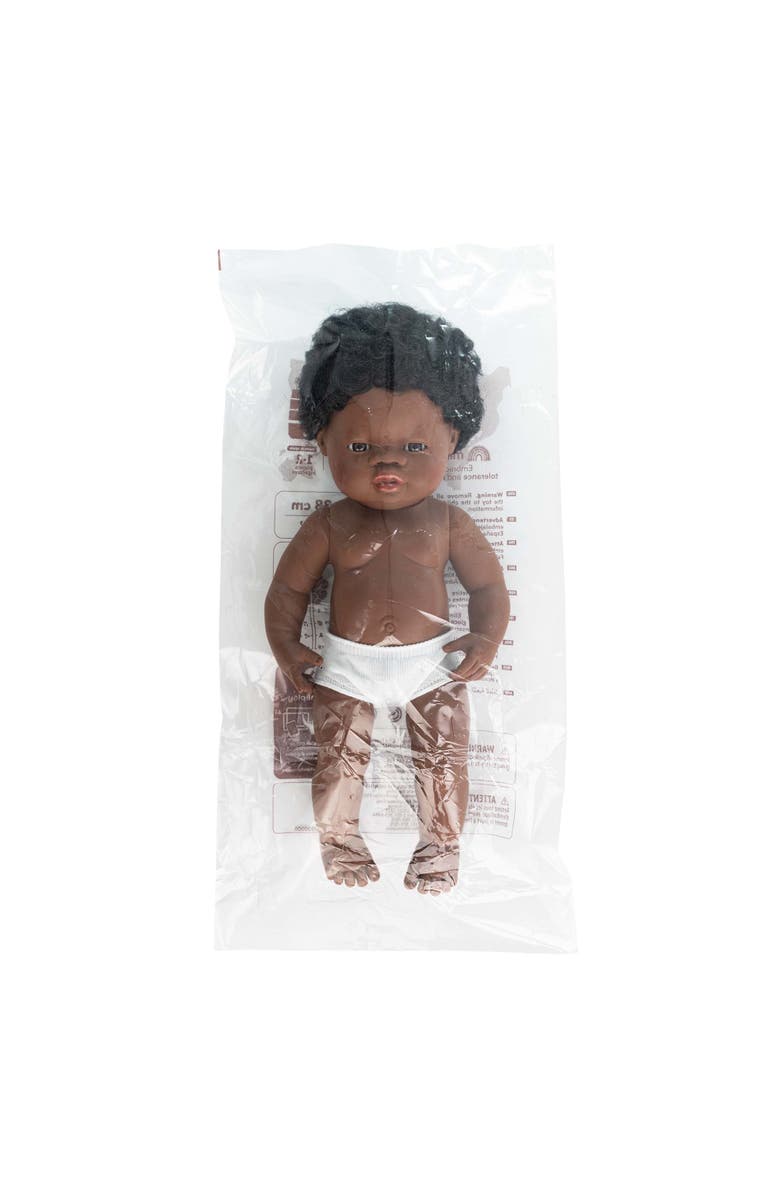 Miniland Baby Boy Doll with Dark Skin 15 inch, Alternate, color, Multi