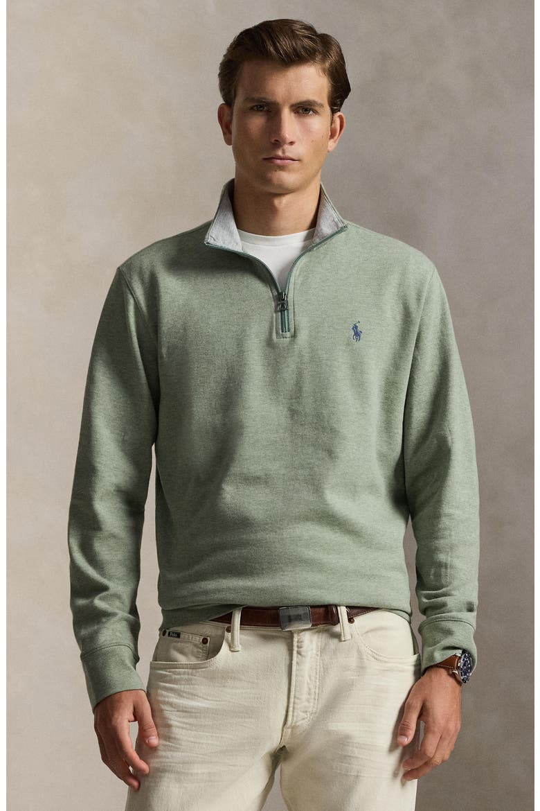 Jersey Quarter Zip Pullover, Alternate, color, GREENERY HEATHER/ C7952