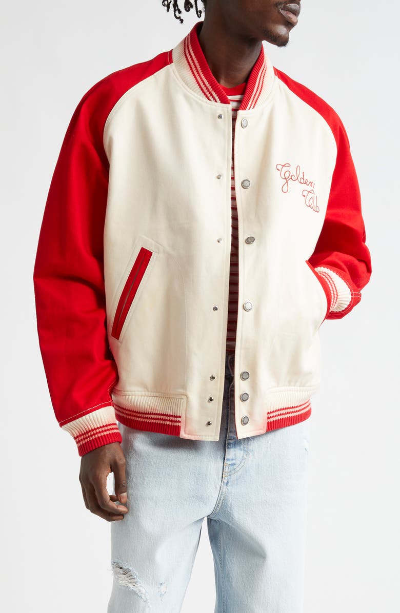 Golden Goose Journey Cotton Twill Varsity Jacket, Main, color, 