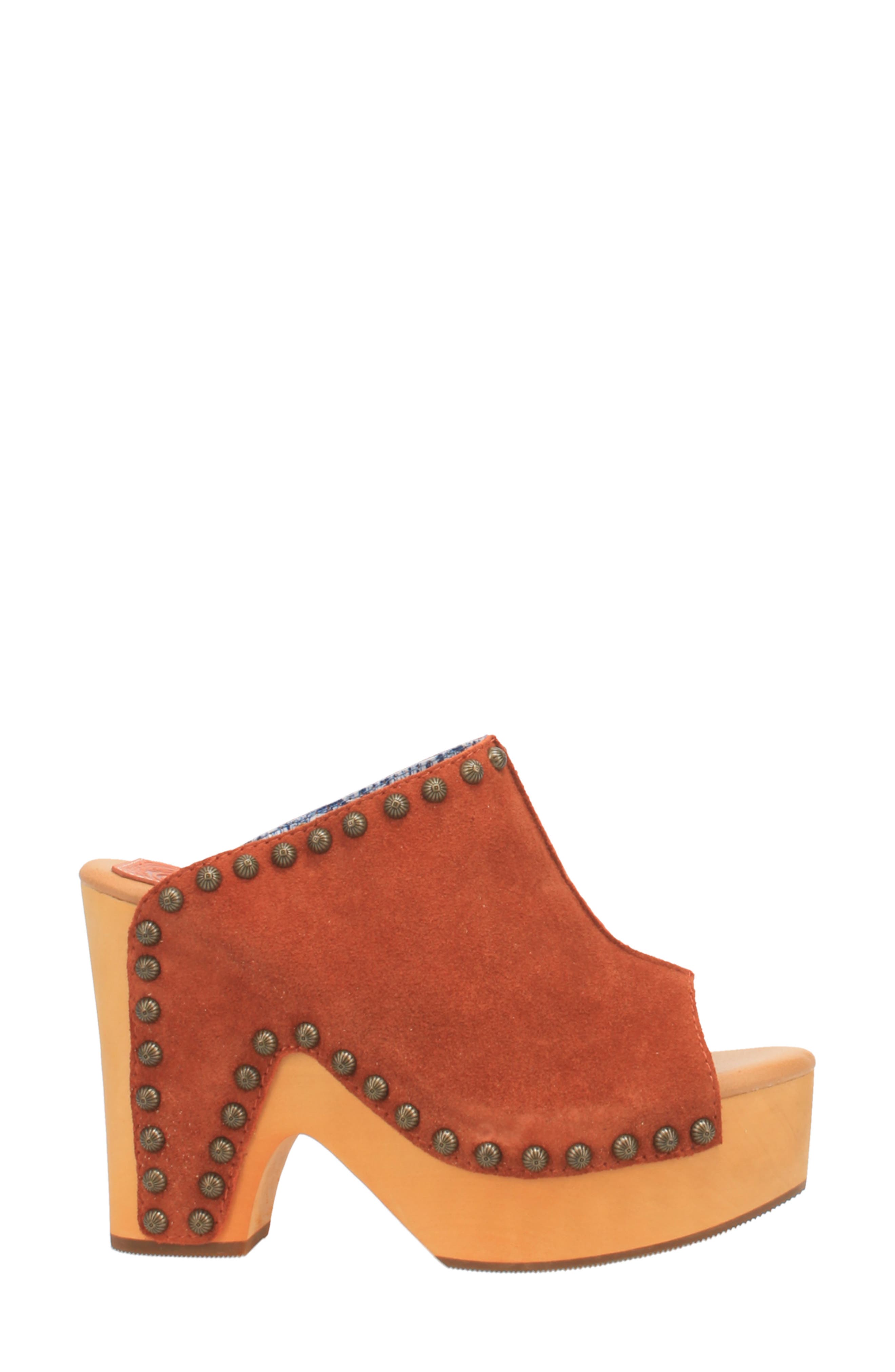 Peace 'n Love Clog, Alternate, color, RUST SUEDE
