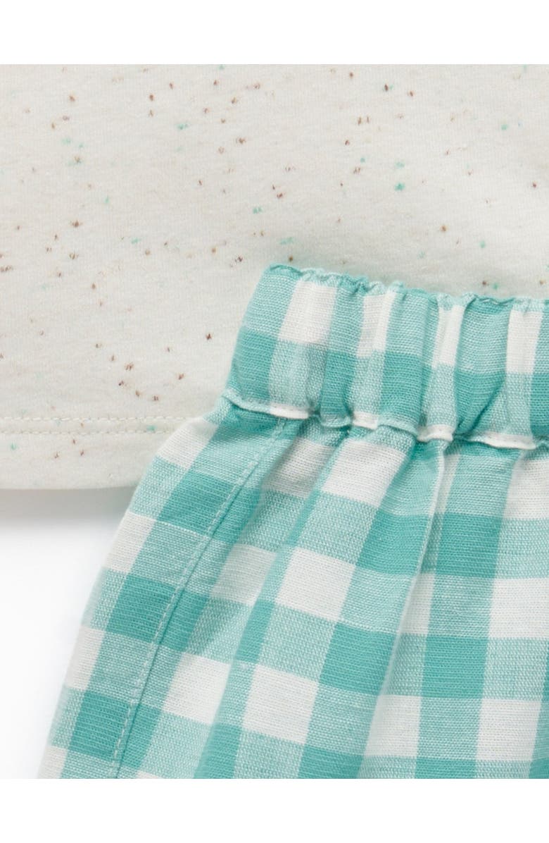 Purebaby Tee & Gingham Short Set, Alternate, color, Lagoon Gingham