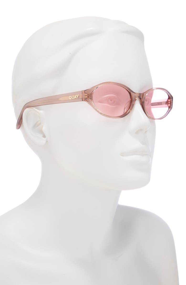 QUAY Aura Points 55mm Oval Sunglasses, Alternate, color, Doe/ Peony