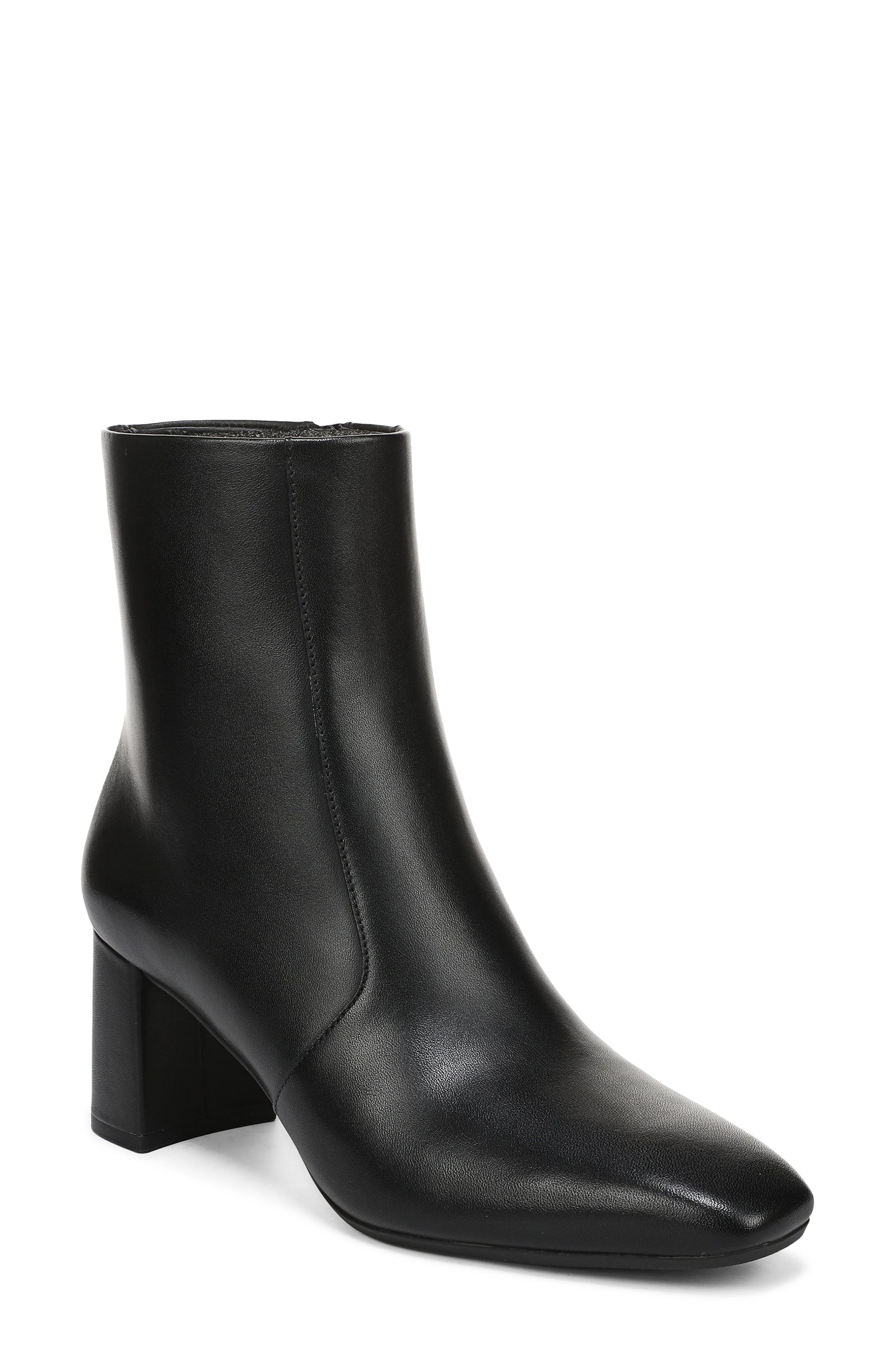 Tegan Leather Bootie, Main, color, BLACK