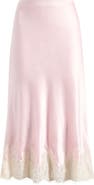 Reformation Carolina Lace Trim Silk Midi Skirt