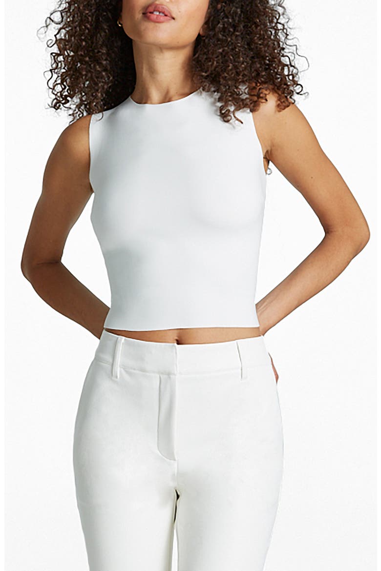 Neoprene Sleeveless Shell Top, Main, color, WHITE