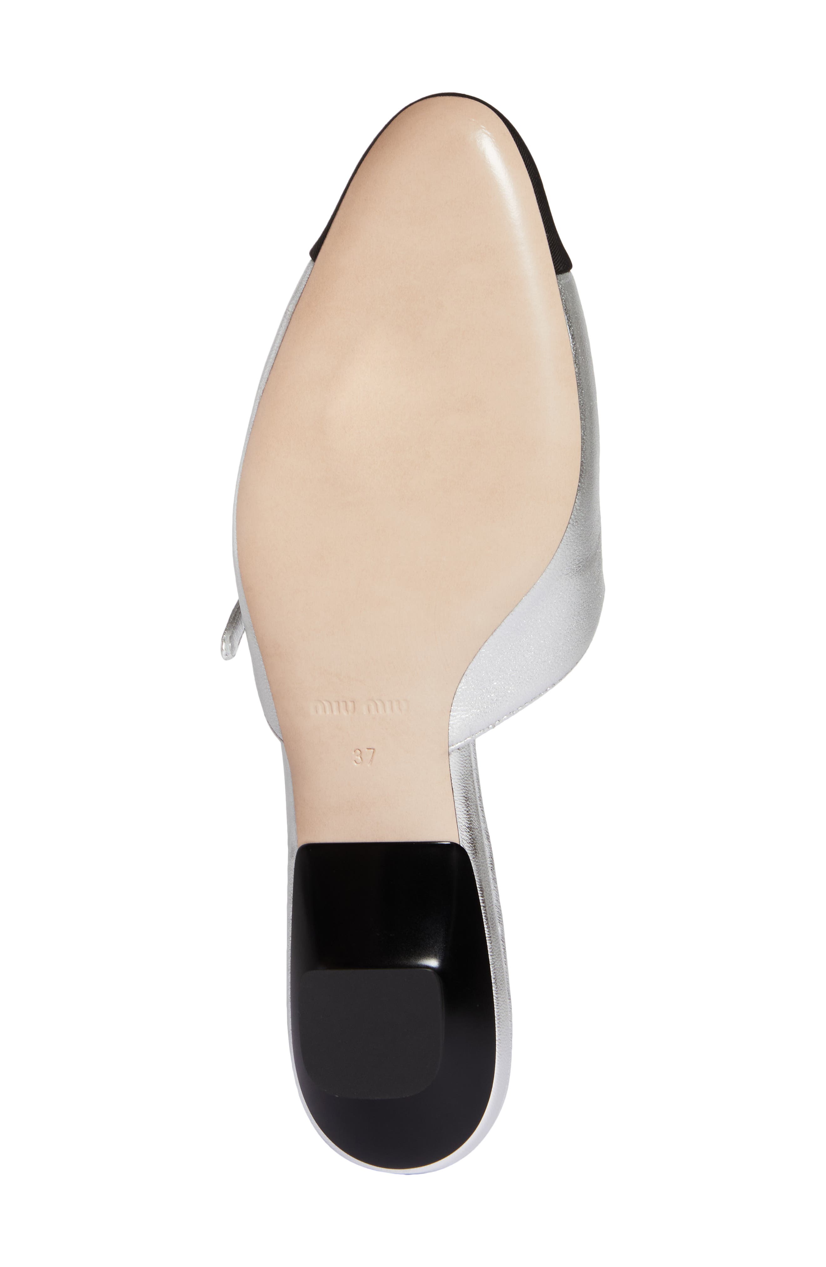 Sabot Mary Jane Cap Toe Mule, Alternate, color, SILVER/ BLACK