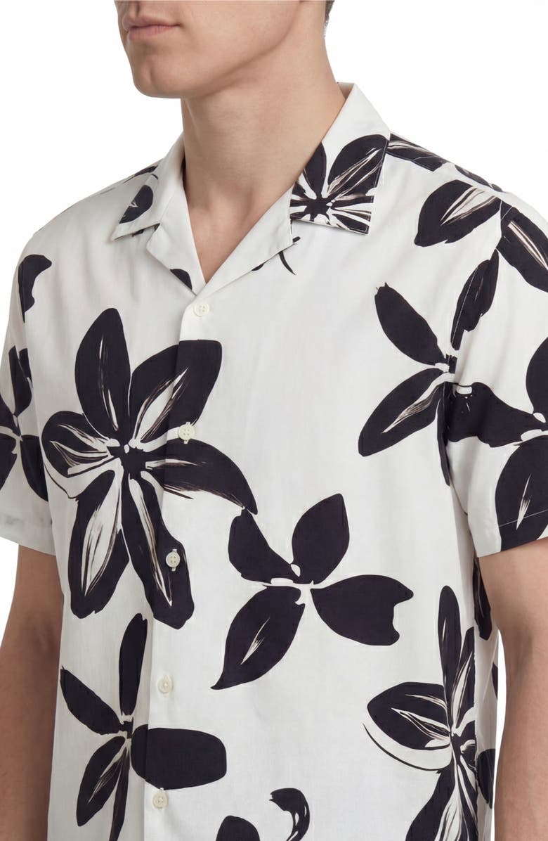 Report Collection Abstract Print Camp Shirt, Alternate, color, 09 Black