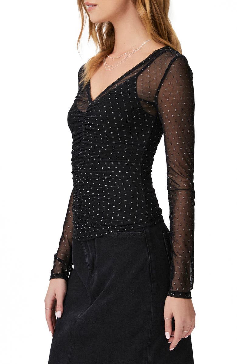 PAIGE Meena Floral Long Sleeve Top, Alternate, color, Black