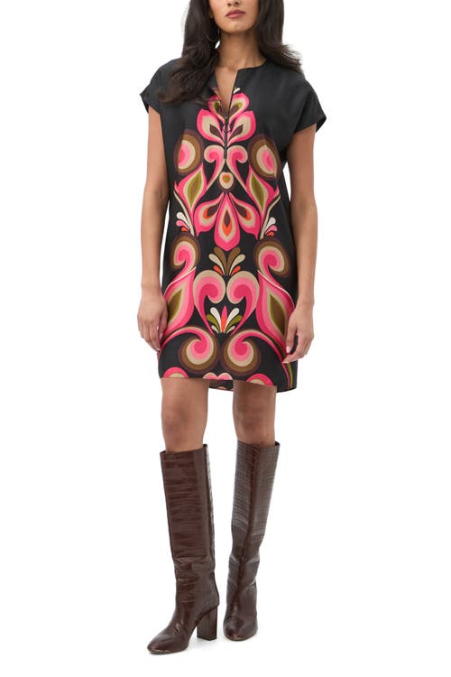 Trina Turk Hasil 3 Zip Front Wedge Dress In Black