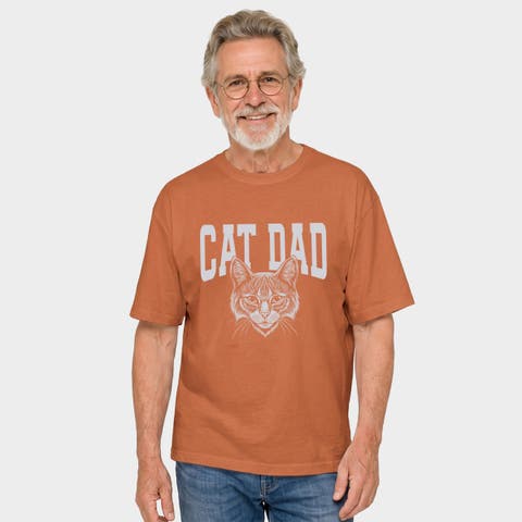 Cat Dad Sketch Garment Dyed T-Shirt