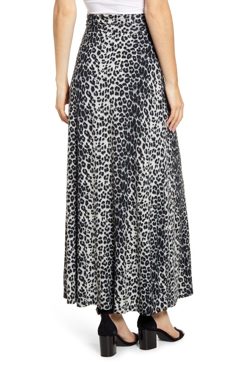 Roll Top Maxi Skirt, Alternate, color, GRAY/ BLACK