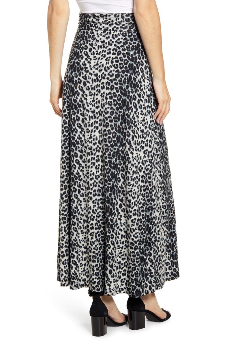 Loveappella Roll Top Maxi Skirt, Alternate, color, Gray/ Black