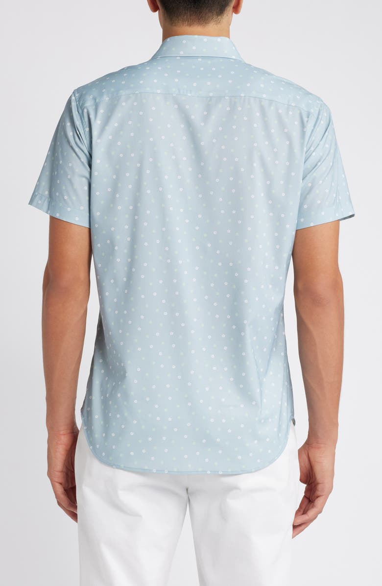 Bonobos Slim Fit Dot Print Short Sleeve Stretch Button-Up Shirt, Alternate, color, 