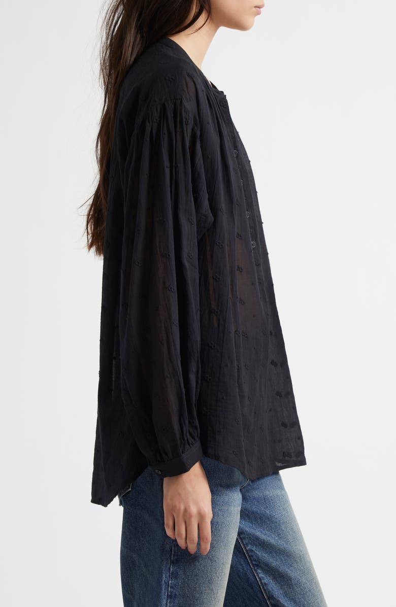 Nili Lotan Neville Embroidered Shirt, Alternate, color, Black