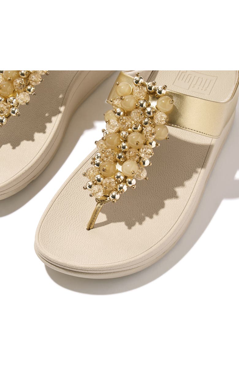 FitFlop Fino Bauble-bead toe-post sandals, Alternate, color, Platino