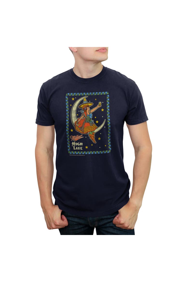 Mens Coors Brewing Company Mystic Moon Girl T Shirt, Main, color, Navy Blue