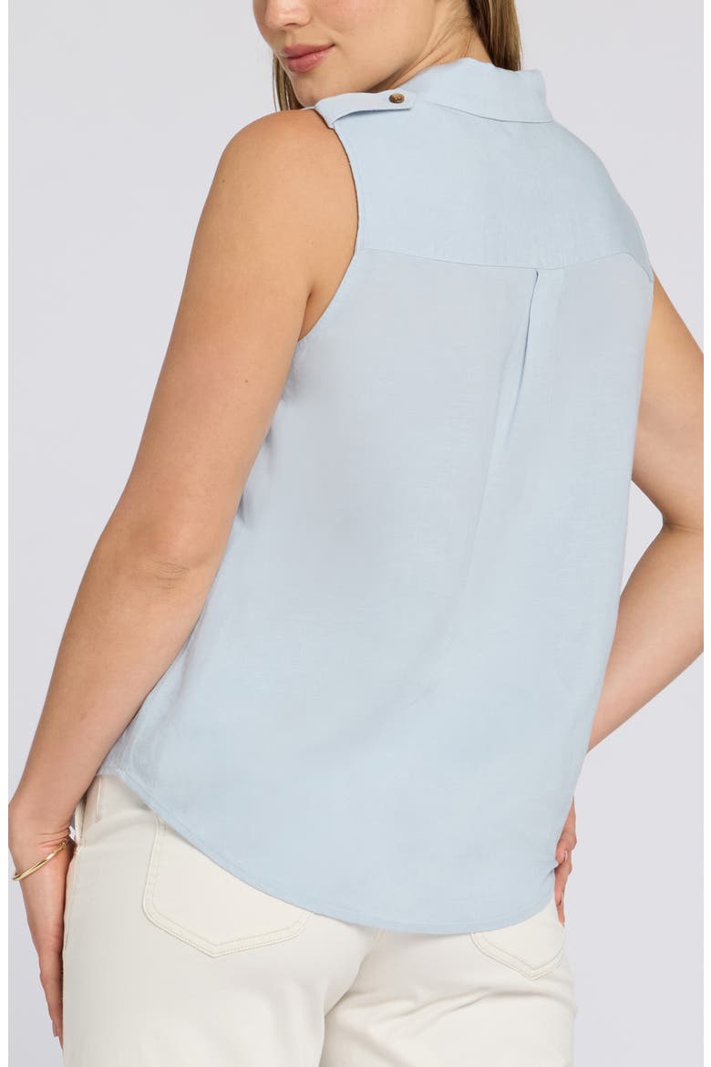 Gabrielle Sleeveless Camp Shirt, Alternate, color, BLUE CLOVER