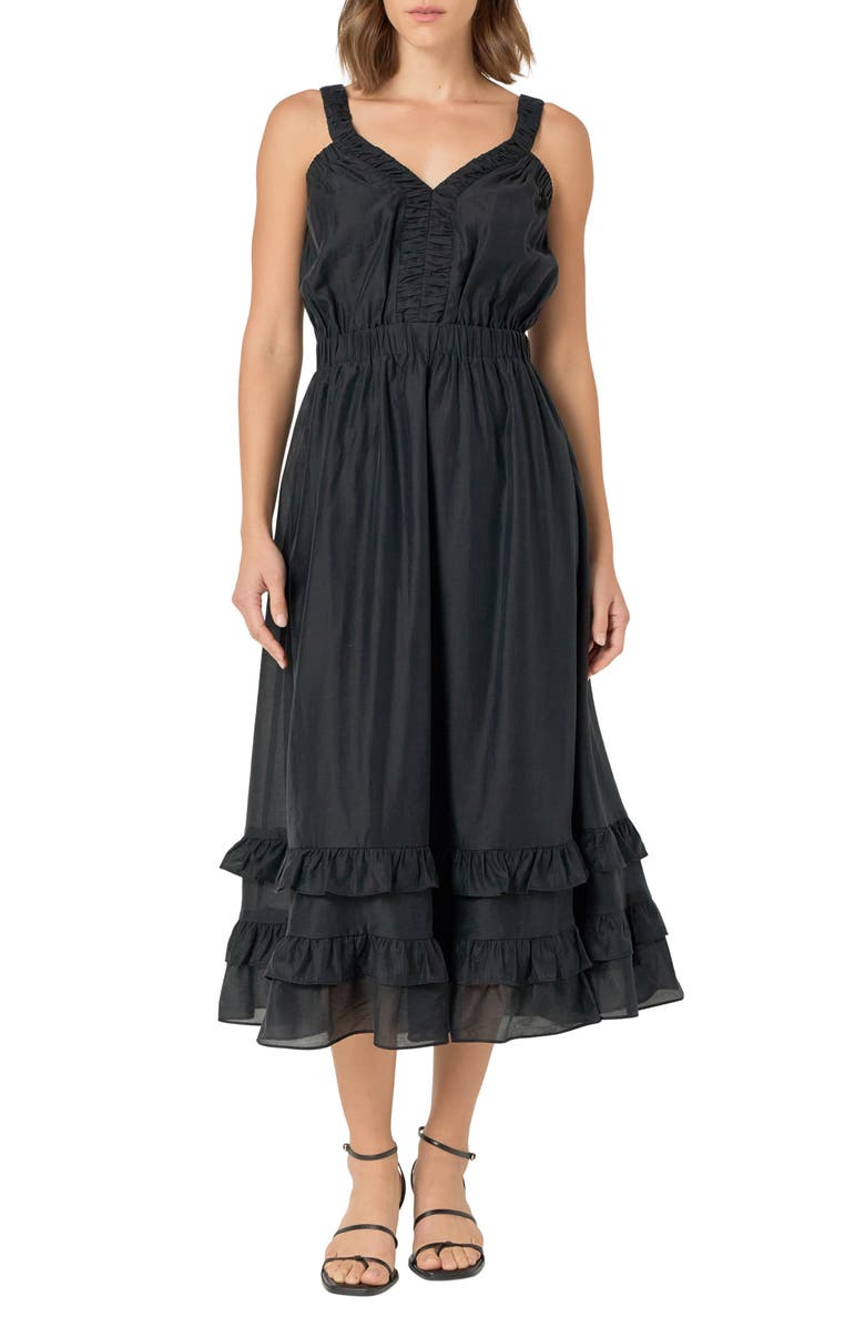 Endless Rose Ruffle Sleeveless Maxi Dress, Main, color, 