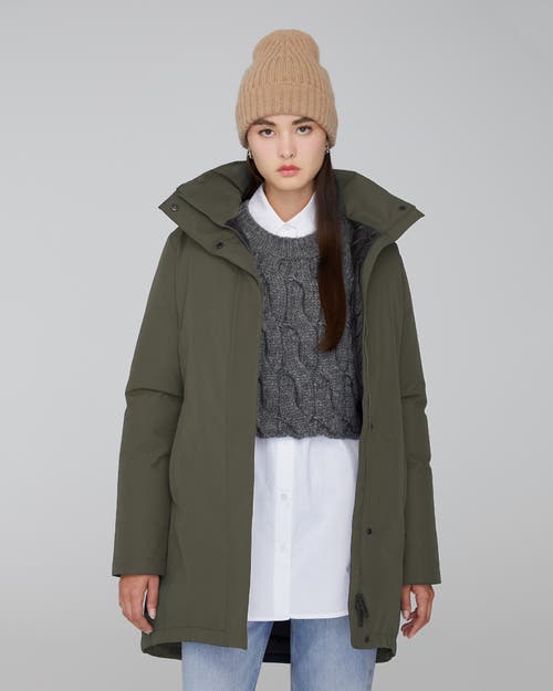 Quartz Co. Genia | Hooded Down Winter Jacket In Olive