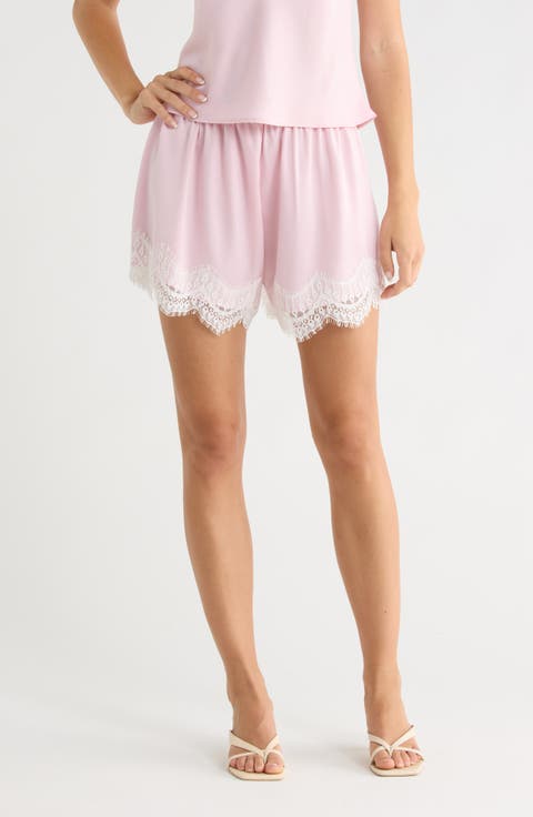 Lace Trim Pull-On Shorts