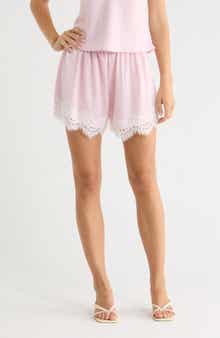 WAYF Lace Trim Pull-On Shorts