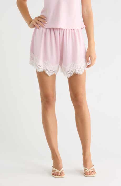 WAYF Lace Trim Pull-On Shorts