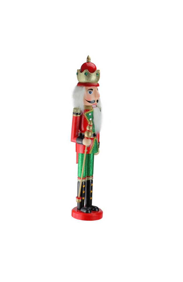Northlight 24" Red and Green Wooden Christmas Nutcracker King with Scepter, Alternate, color, Red