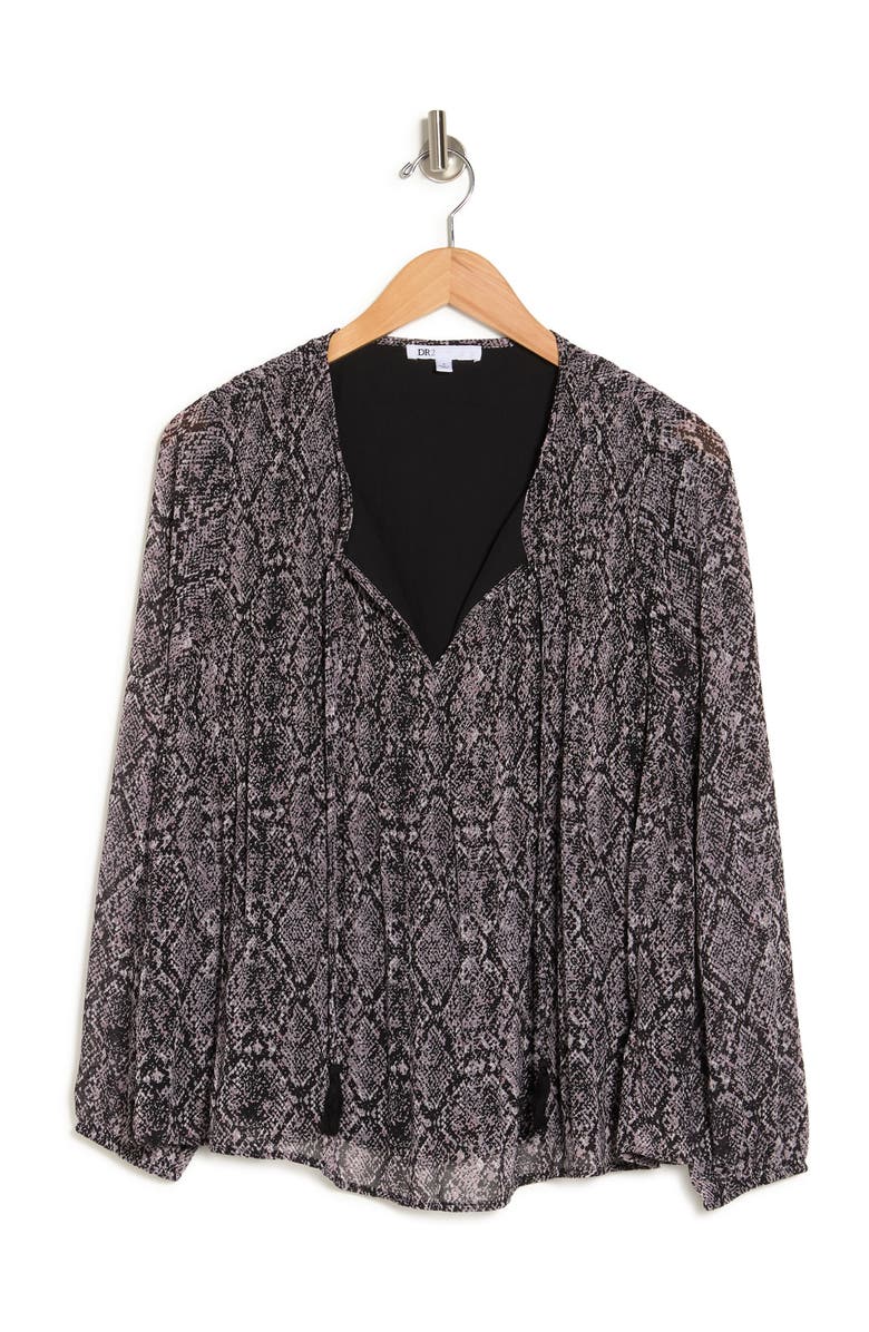 DR2 by Daniel Rainn Daniel Rainn Release Pleat Tie Front Top, Alternate, color,