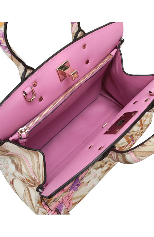 Ferragamo Gancini Print Leather Tote Bag In Multi