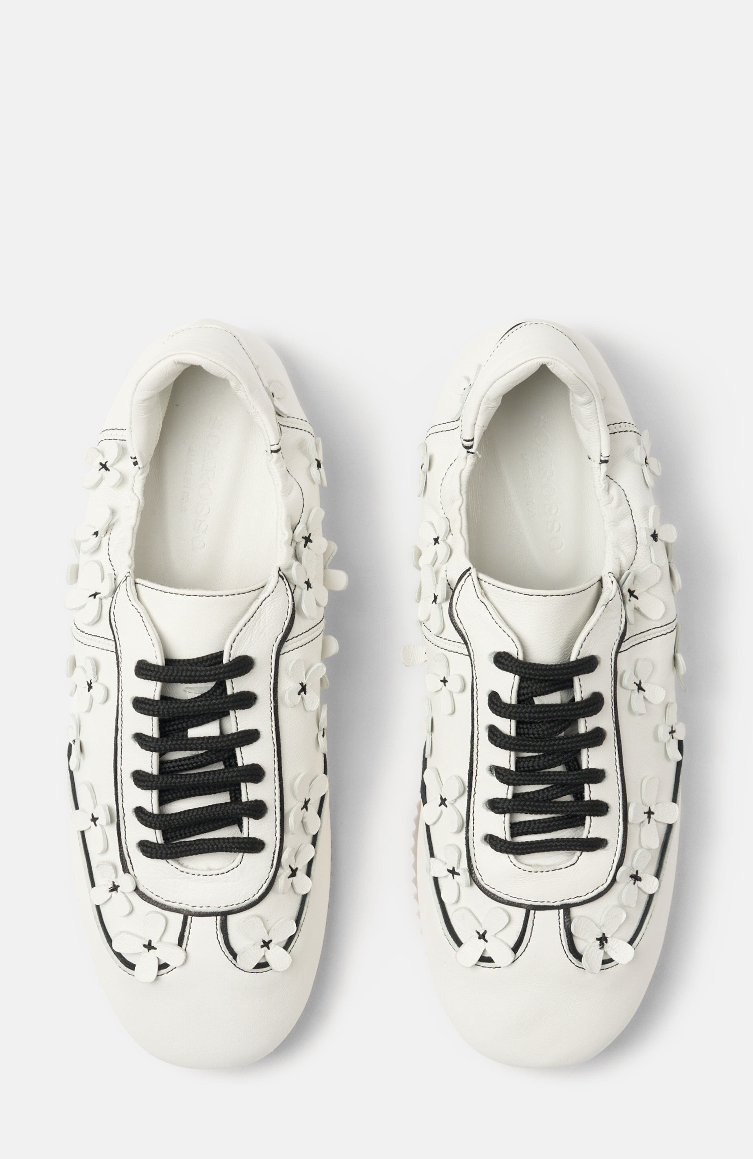 SCAROSSO Spring-Inspired Silhouette Sneakers, Alternate, color, White - Calf