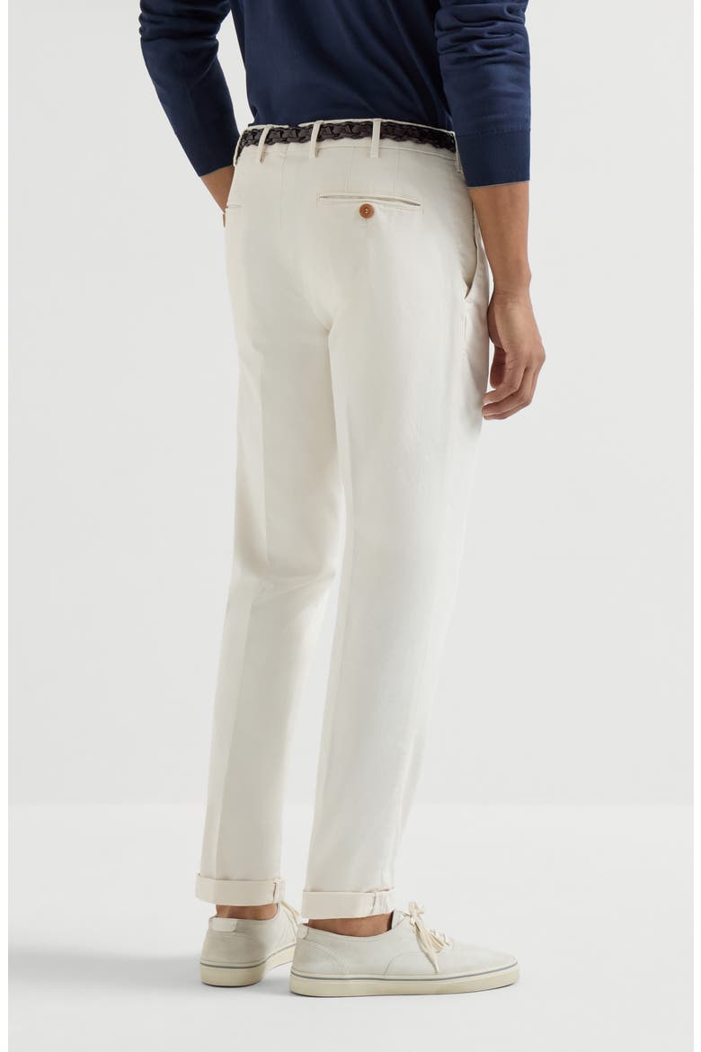 Comfort gabardine trousers, Alternate, color, Off-White