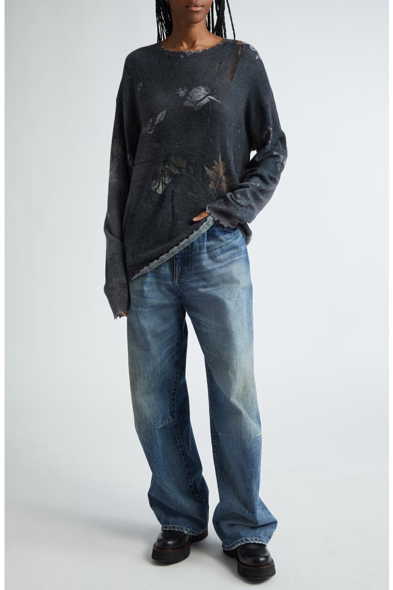 Wayne Distressed Pleated Wide Leg Jeans, Alternate, color, DAWSON BLUE