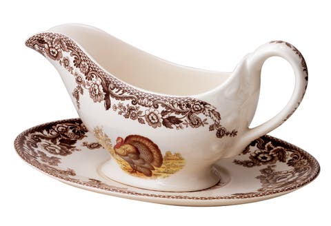 Woodland Turkey Sauce Boat and Stand, 11 Ounce