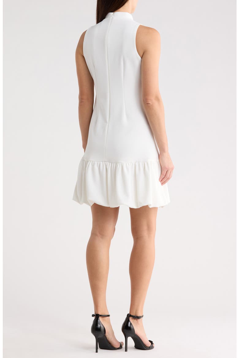 Bow Neck Sleeveless Stretch Crepe Dress, Alternate, color, IVORY