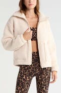 Zella Haven Faux Shearling Zip Front Jacket
