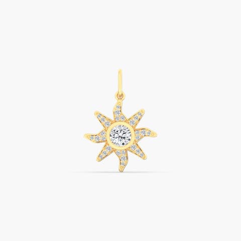 Sun Lab Diamond Pendant Charm in 14K