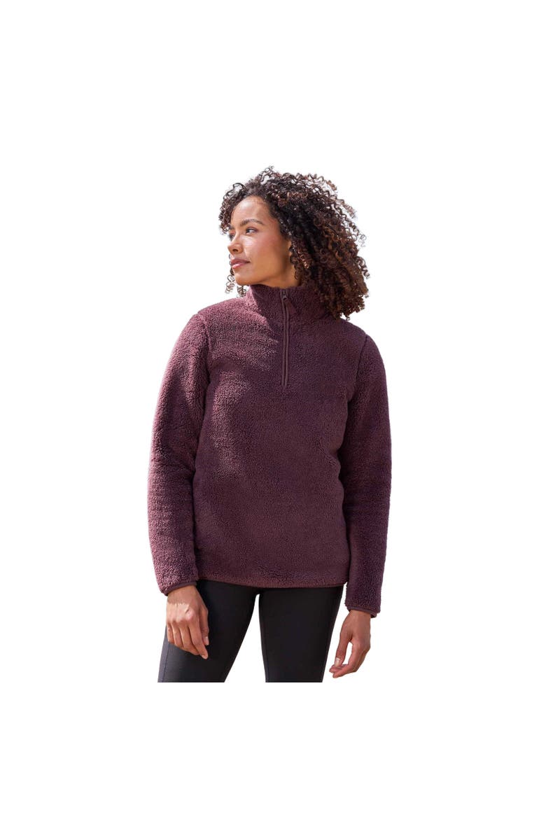 Teddy Fleece Quarter Zip Fleece Top, Alternate, color, Brown