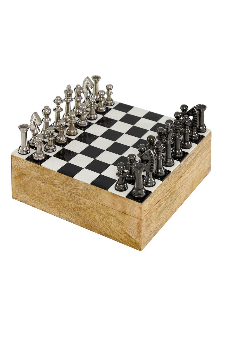 SONOMA SAGE HOME Multi Wood Traditional Chess Game Set, Main, color,