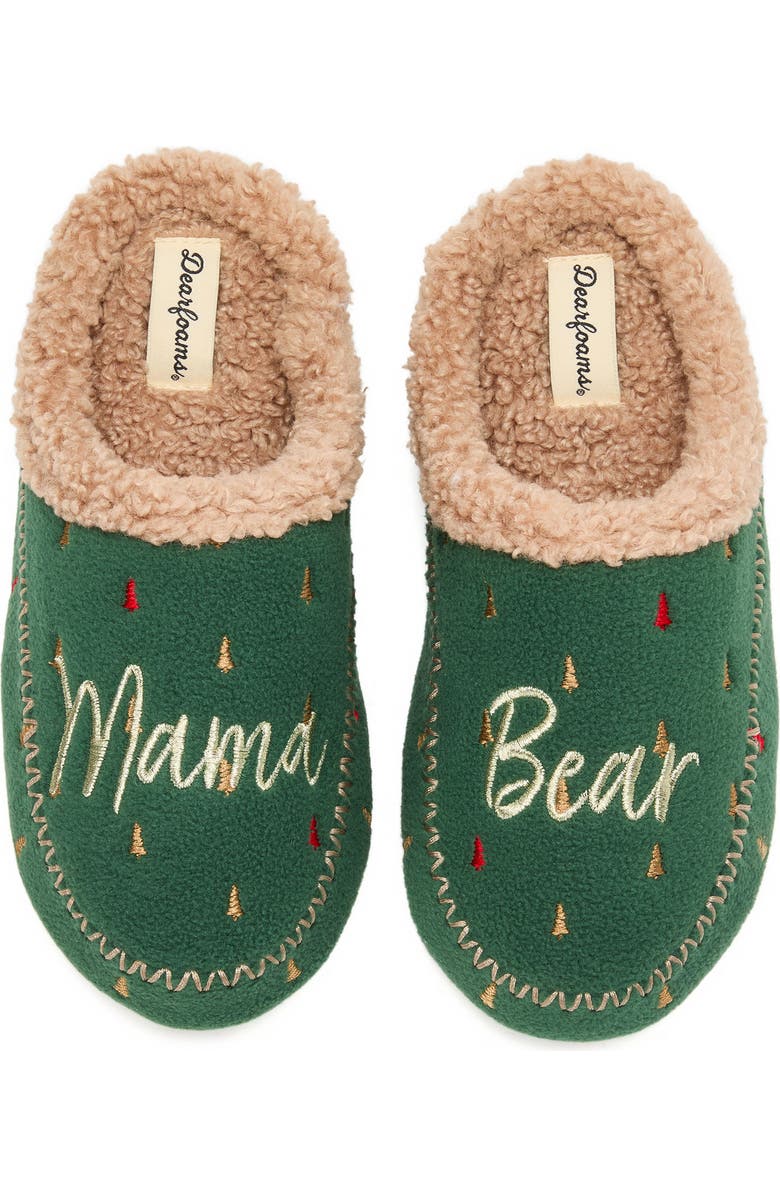DEARFOAMS Mama Bear Clog Slipper, Main, color, Spruce