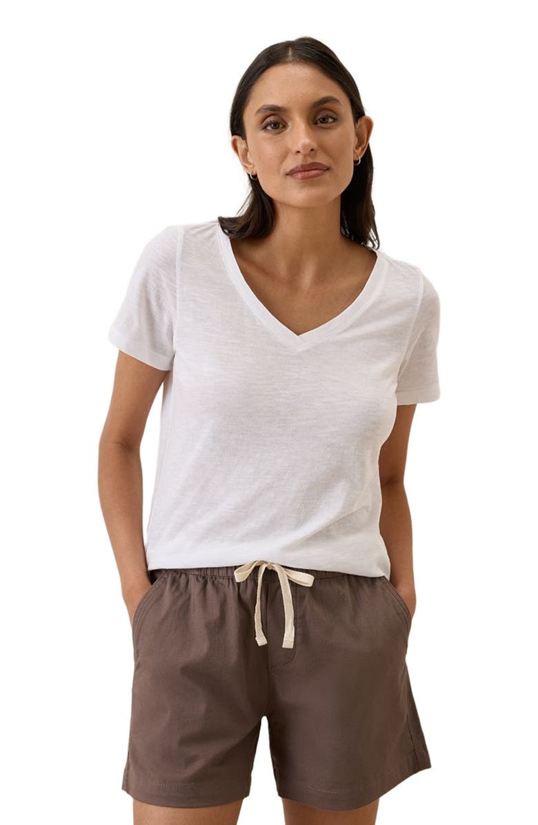Pact Organic Cotton Featherweight Slub V-Neck Tee, Alternate, color, White