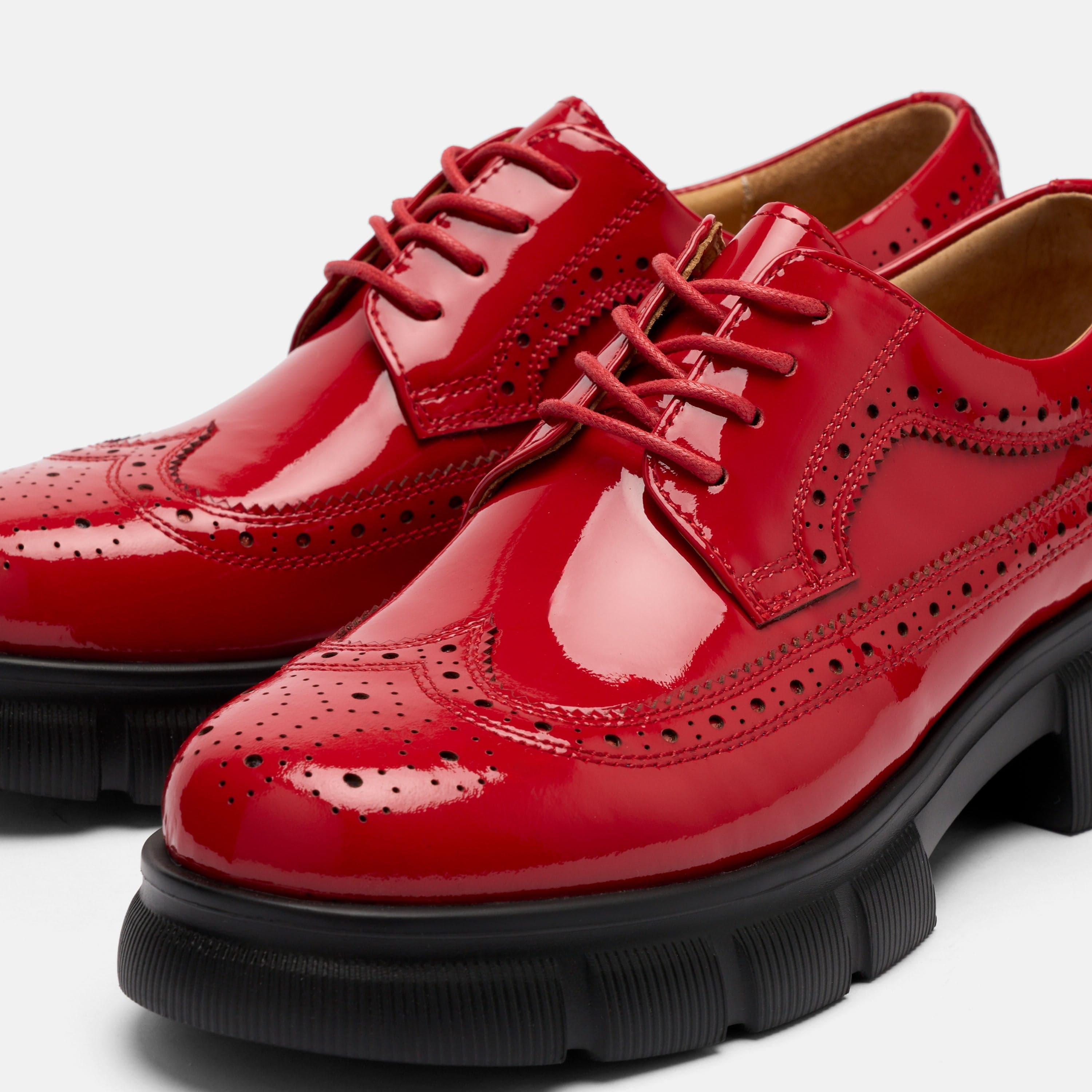 MARC NOLAN Ms. Alexander Leather Lug Wingtip Derby, Alternate, color, Red