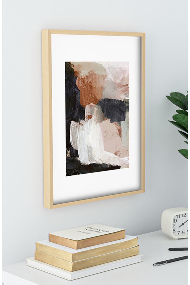 Earthly Abstract Framed Art Print, Alternate, color, ORANGE