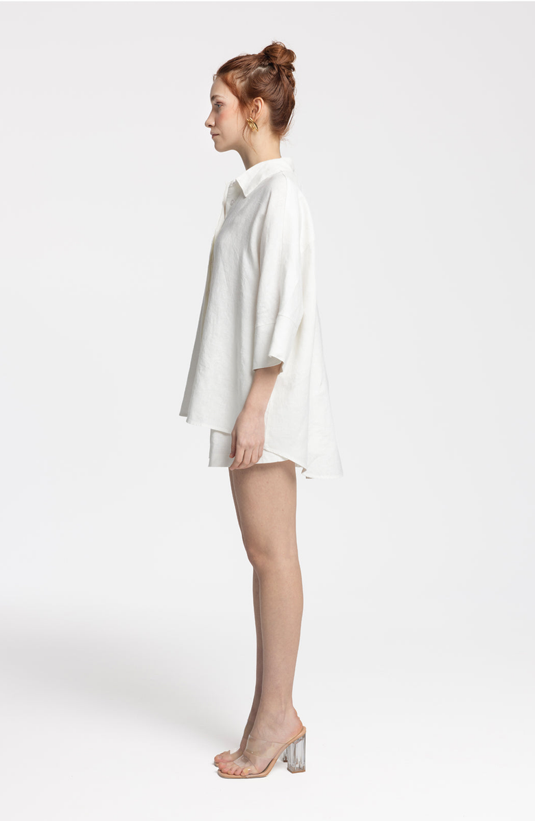 Monlicia Iyan Linen Shirt, Alternate, color, White